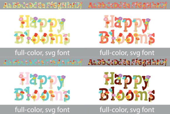 Happy Blooms: A Whimsical Color Font for Joyful Branding