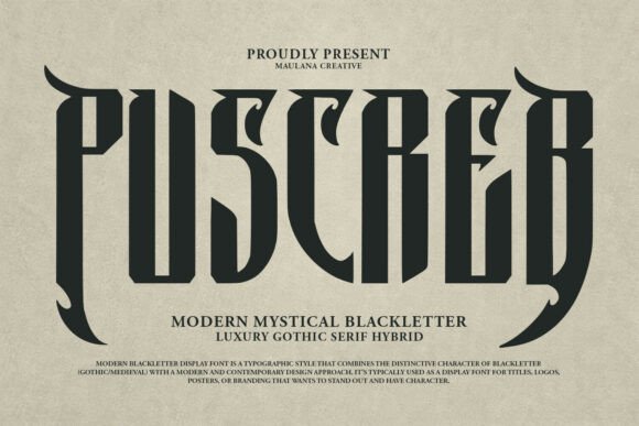 Puscreb: A Premium Blackletter Typeface for Modern Web Design